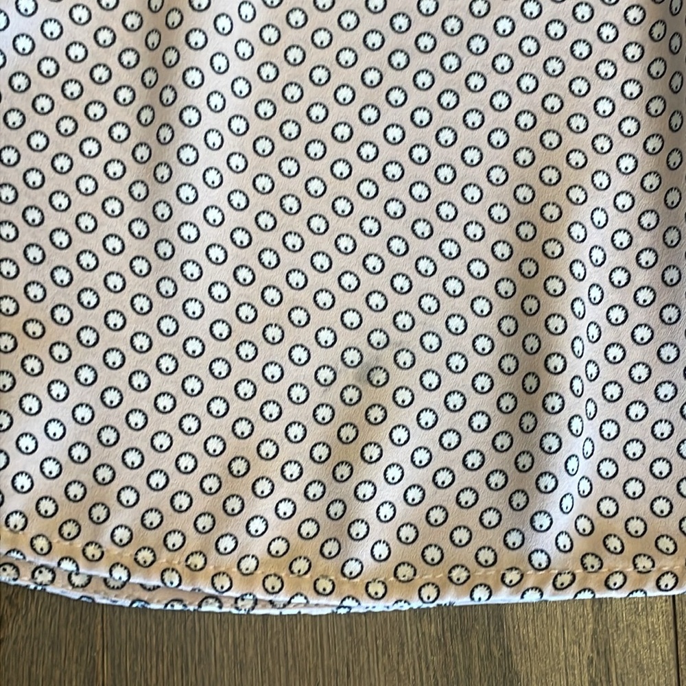 LOFT Pink Patterned Ruffle Shell - Size XS - Picture 8 of 8
